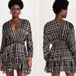 NWT Misa Los Angeles Chiara Chiffon mini dress size xs with smocked waist